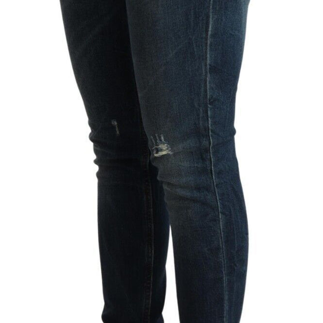 Acht Blue Washed Low Waist Slim Fit Denim Jeans