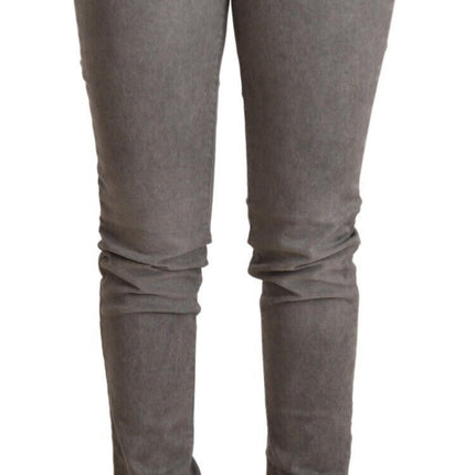 Acht Gray Cotton Low Waist Skinny Push Up Denim Jeans