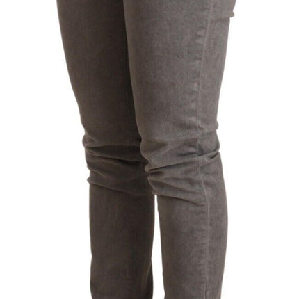 Acht Gray Cotton Low Waist Skinny Push Up Denim Jeans