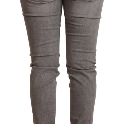 Acht Gray Cotton Low Waist Skinny Push Up Denim Jeans