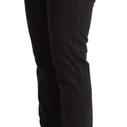 Ermanno Scervino Black Low Waist Skinny Denim Cotton Jeans