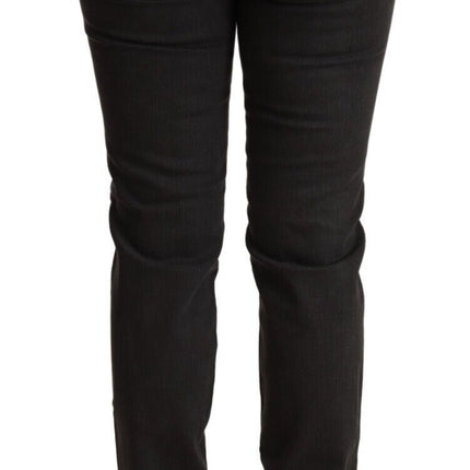 Ermanno Scervino Black Low Waist Skinny Denim Cotton Jeans