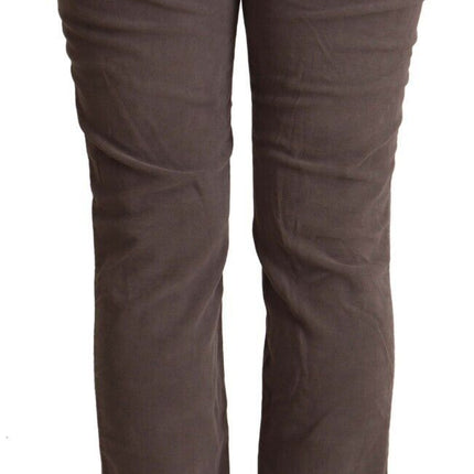 Jeckerson Brown Cotton Low Waist Iconic Patches Leg Denim Jeans