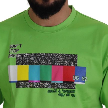 Dolce & Gabbana Green Cotton DG CHANNEL Top T-shirt