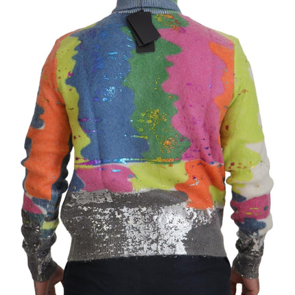 Dolce & Gabbana Multicolor Turtleneck Pullover Mohair Sweater