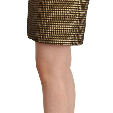 Boutique Moschino Black Gold A-line Above Knee Casual Skirt