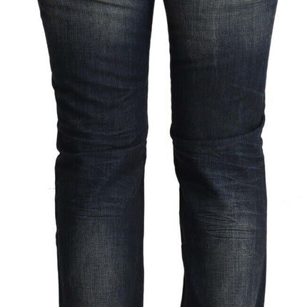 Acht Blue Washed Cotton Low Waist Skinny Denim Jeans