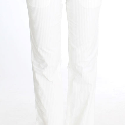 Ermanno Scervino White Striped Straight Fit Pants