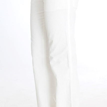 Ermanno Scervino White Striped Straight Fit Pants