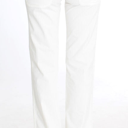 Ermanno Scervino White Striped Straight Fit Pants