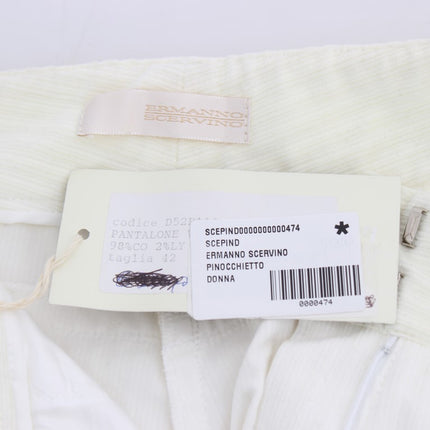 Ermanno Scervino White Striped Straight Fit Pants