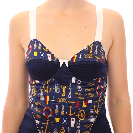 Dolce & Gabbana Blue Sailor Motive Tank Top