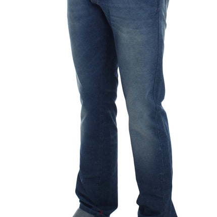 Acht Blue Wash Denim Cotton Stretch Slim Fit Jeans