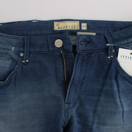 Acht Blue Wash Denim Cotton Stretch Slim Fit Jeans
