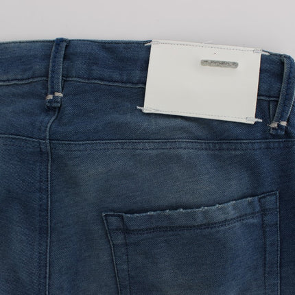 Acht Blue Wash Denim Cotton Stretch Slim Fit Jeans