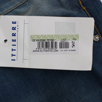Acht Blue Wash Denim Cotton Stretch Baggy Fit Jeans