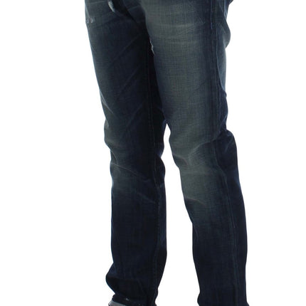 Acht Blue Wash Cotton Denim Slim Fit Jeans