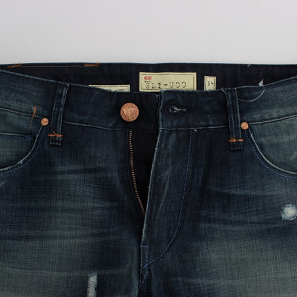 Acht Blue Wash Cotton Denim Slim Fit Jeans