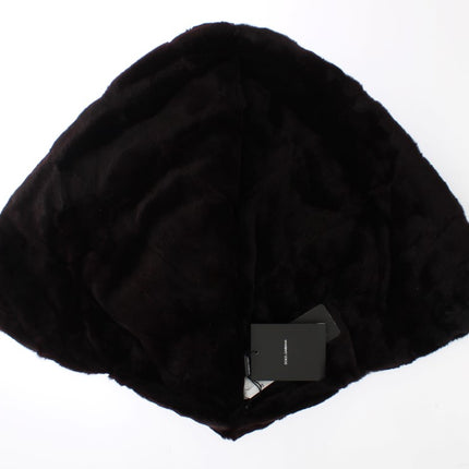 Dolce & Gabbana Purple Weasel Fur Crochet Hood Scarf Hat