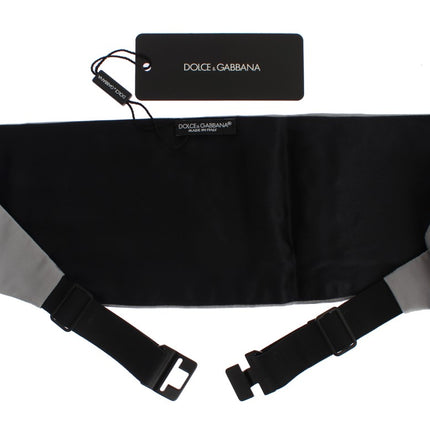 Dolce & Gabbana Gray Waist Belt Silk Cummerbund