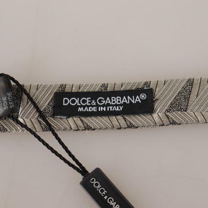 Dolce & Gabbana Gray 100% Silk Adjustable Neck Papillon Bow Tie