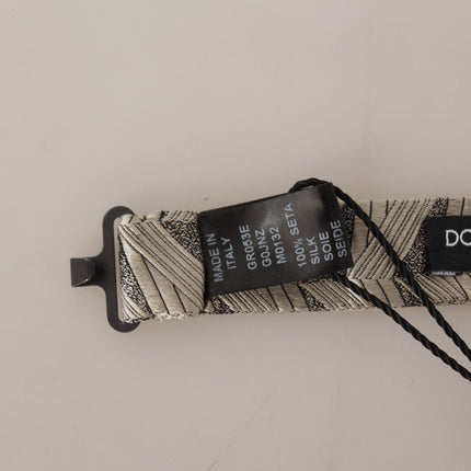 Dolce & Gabbana Gray 100% Silk Adjustable Neck Papillon Bow Tie
