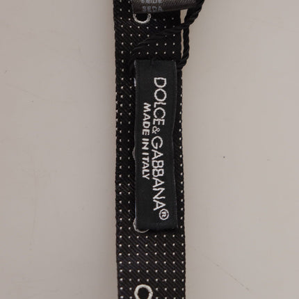 Dolce & Gabbana Black White Polka Dot 100% Silk Neck Papillon Tie