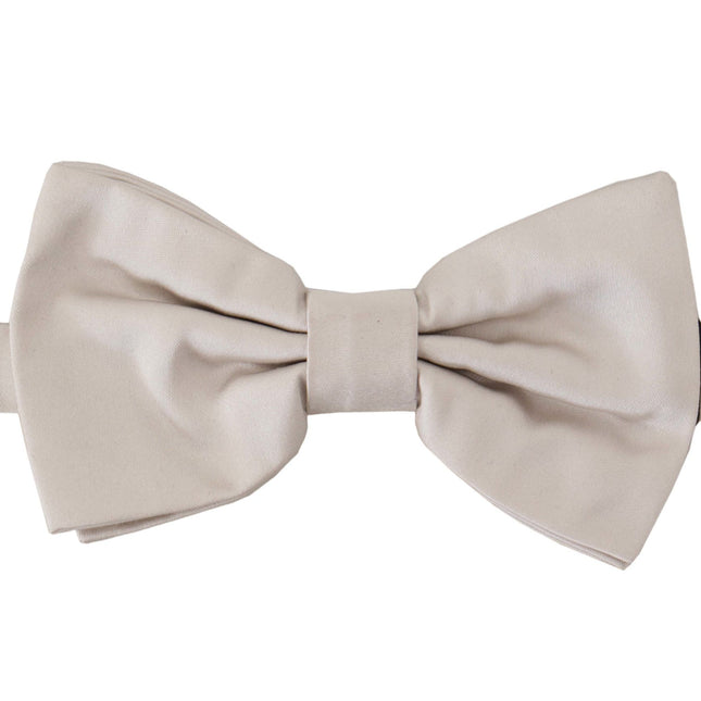 Dolce & Gabbana Gray 100% Silk Adjustable Neck Papillon Tie