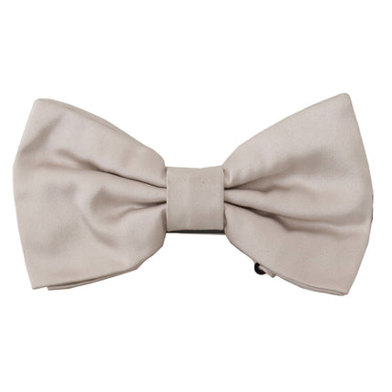 Dolce & Gabbana Gray 100% Silk Adjustable Neck Papillon Tie