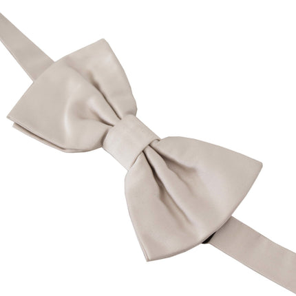Dolce & Gabbana Gray 100% Silk Adjustable Neck Papillon Tie