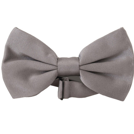 Dolce & Gabbana Gray 100% Silk Adjustable Neck Papillon Tie