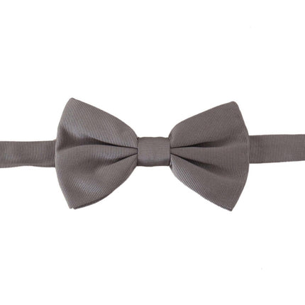 Dolce & Gabbana Gray 100% Silk Adjustable Neck Papillon Tie