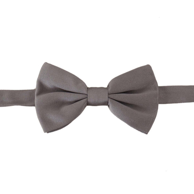 Dolce & Gabbana Gray 100% Silk Adjustable Neck Papillon Tie