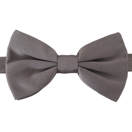 Dolce & Gabbana Gray 100% Silk Adjustable Neck Papillon Tie