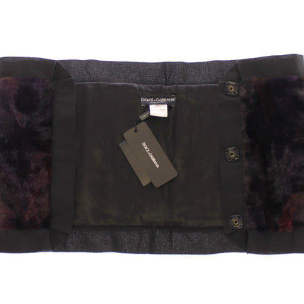 Dolce & Gabbana Purple MINK Fur Scarf Foulard Neck Wrap