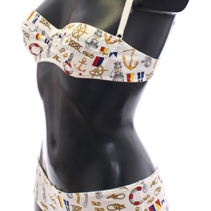 Dolce & Gabbana White Sailor Bra Panty Stretch Underwear