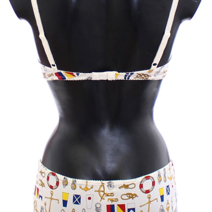 Dolce & Gabbana White Sailor Bra Panty Stretch Underwear
