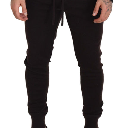 Dolce & Gabbana Brown Cashmere Trousers Bottoms Drawstring Pants