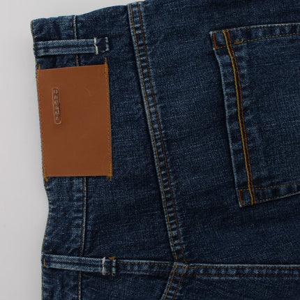 Acht Blue Wash Cotton Baggy Loose Fit Jeans