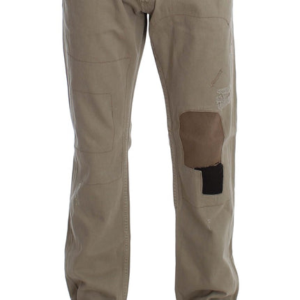 Acht Beige Cotton Patchwork Jeans