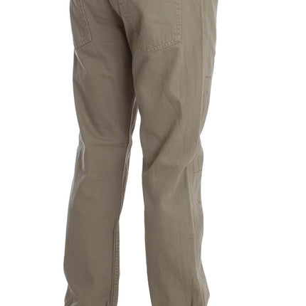 Acht Beige Cotton Patchwork Jeans