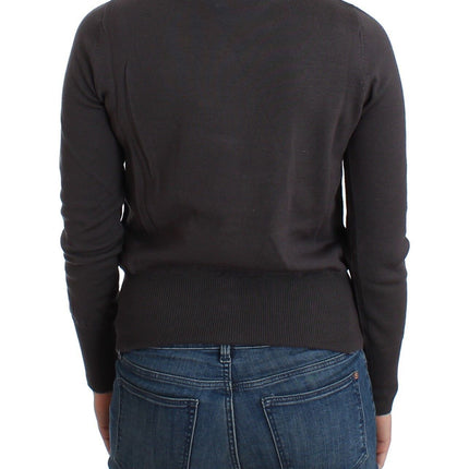 John Galliano Purple Wool Sequined Cardigan Knit Sweater