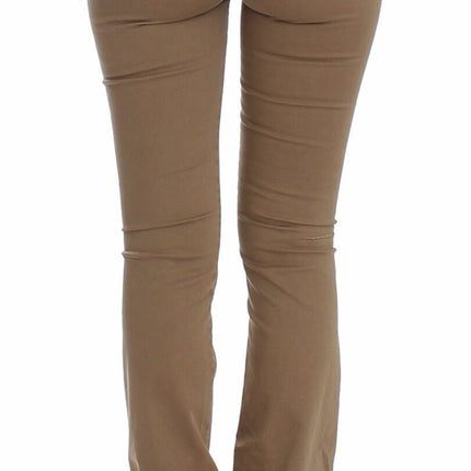 Costume National Beige Straight Leg Denim Pants Stretch Jeans
