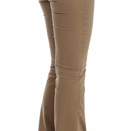Costume National Beige Straight Leg Denim Pants Stretch Jeans