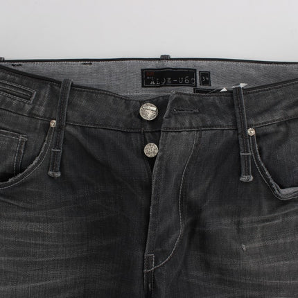 Acht Gray Cotton Regular Low Fit Jeans