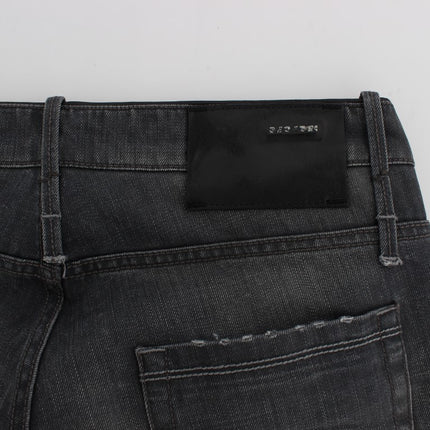 Acht Gray Cotton Regular Low Fit Jeans