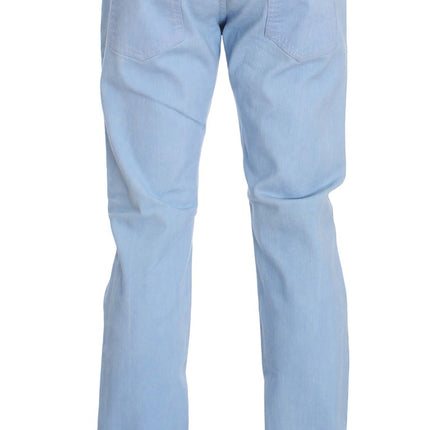 Acht Blue Cotton Stretch Low Waist Fit Jeans