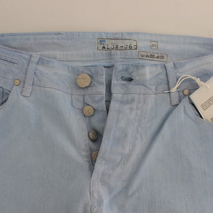 Acht Blue Cotton Stretch Low Waist Fit Jeans
