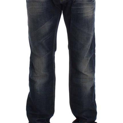 Acht Blue Wash Straight Fit Low Waist Jeans