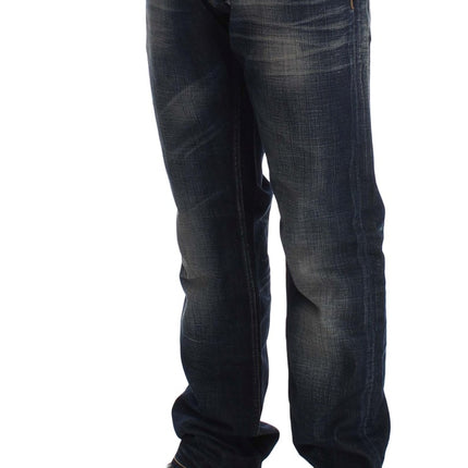 Acht Blue Wash Straight Fit Low Waist Jeans